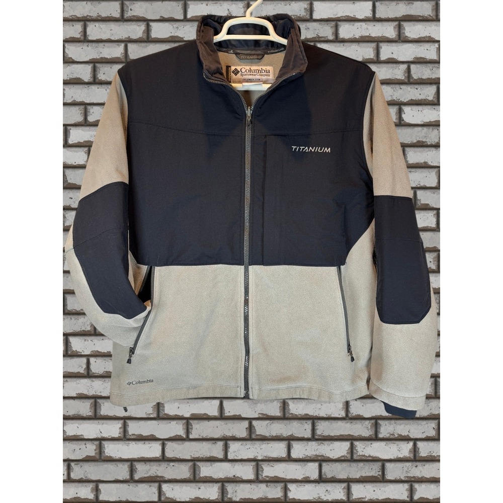 Columbia Titanium Softshell Windblock Interchange Jacket XL Tan Black Full-Zip